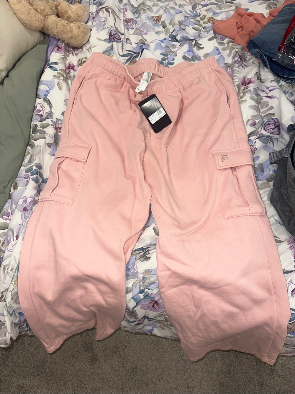 Fabletics Pink Cargo Joggers for Kids - Elastic Waist
